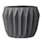 Hello Honey® 8" Round Gray Fluted Ceramic Flower Pot